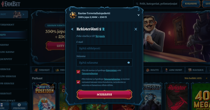Helppo rekisteröityminen Fambet Casinolla